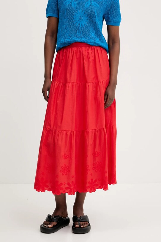 Desigual spódnica bawełniana TOLSTOI bawełna czerwony 25SWFW01