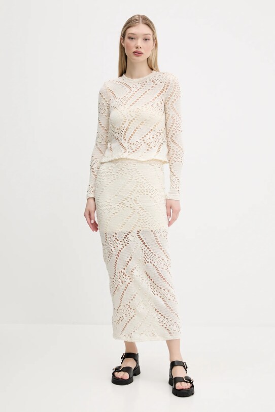 Desigual spódnica WOOLF 25SWFK04 beżowy SS25