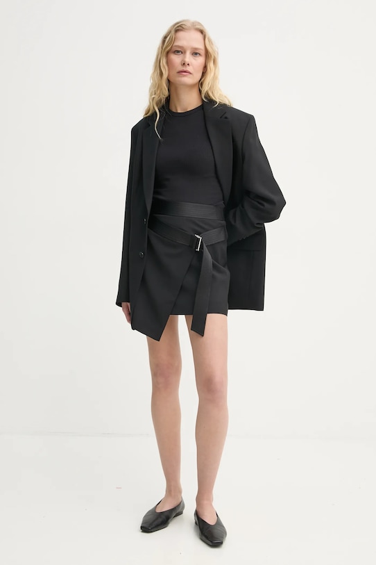 Vlněná sukně Filippa K 31339.FK černá SS25