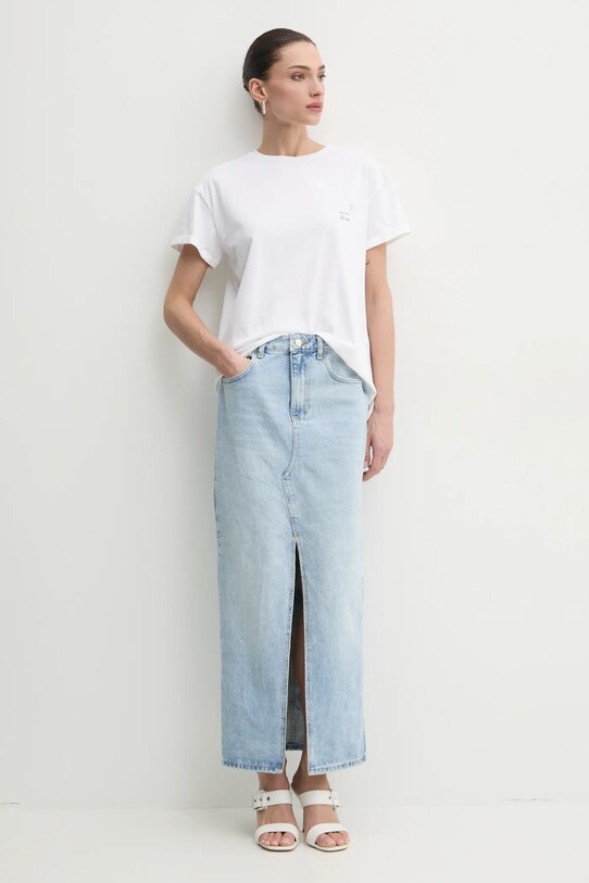 Liu Jo gonna di jeans in cotone UA5188.D4854 blu SS25