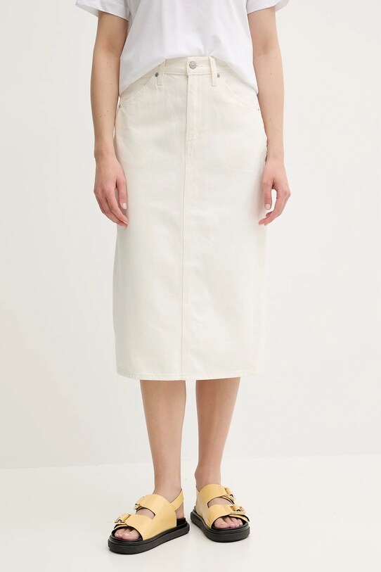 Τζιν φούστα Levi's HR BACK SLIT SKIRT casual μπεζ 001VH