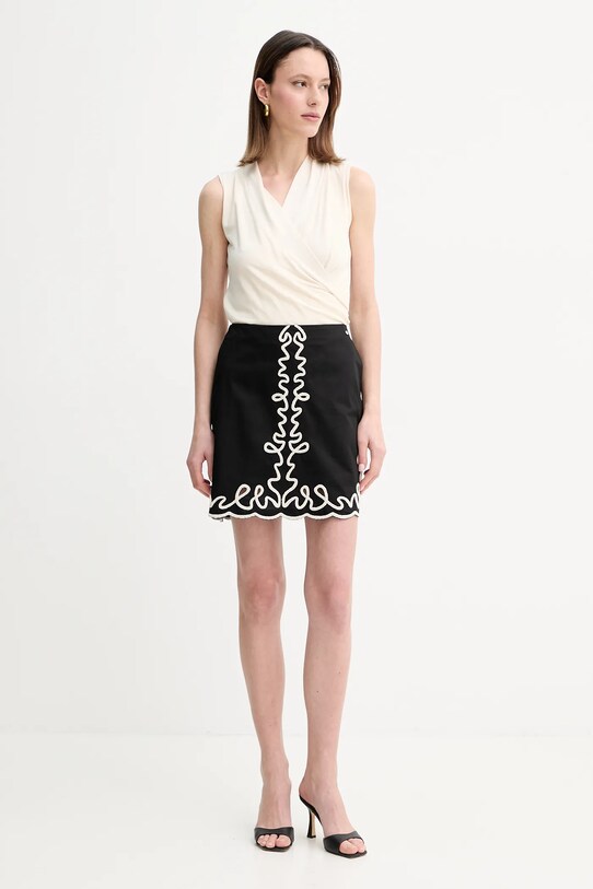 BOSS Orange spódnica bawełniana 50540412 czarny SS25
