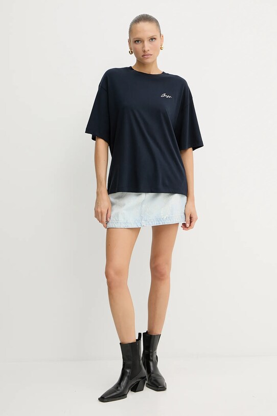 BOSS Orange fustă din denim 50534202 albastru SS25