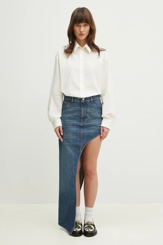Coperni fusta jeans One-Leg Denim COPJ84F2014 albastru