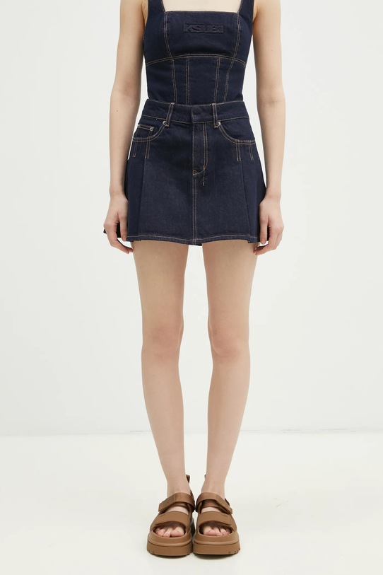 KSUBI spódnica jeansowa Hera Mini gładkie granatowy WPS25SK002