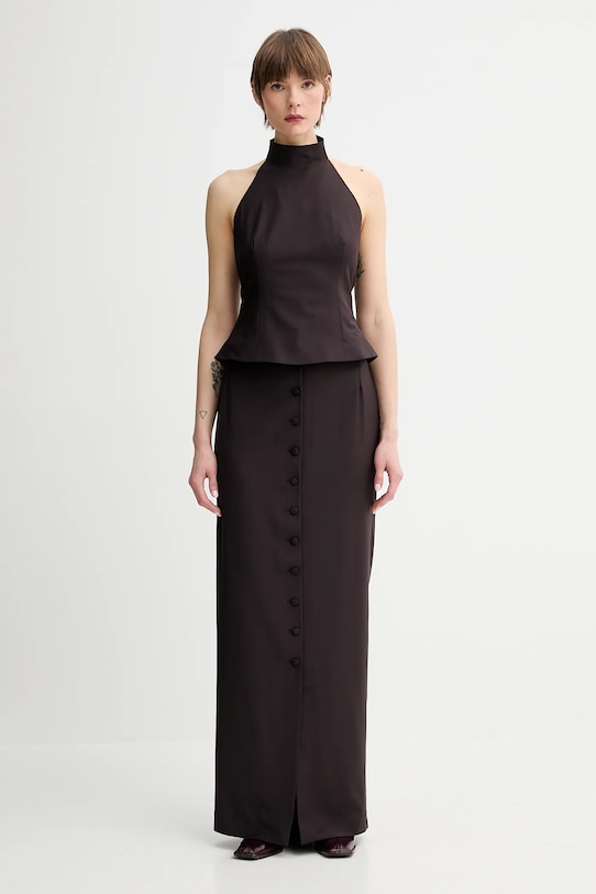 Sukňa s prímesou vlny Remain 502472578 hnedá SS25