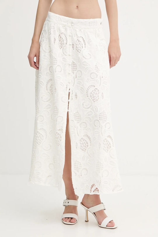 Хлопковая юбка Guess DOMITILLE casual белый W5GD63.WH521