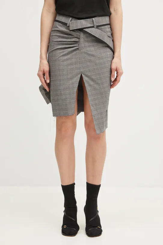 Ottolinger gonna con aggiunta di lana Drape Pencil tessuto elasticizzato grigio 123.300523.02