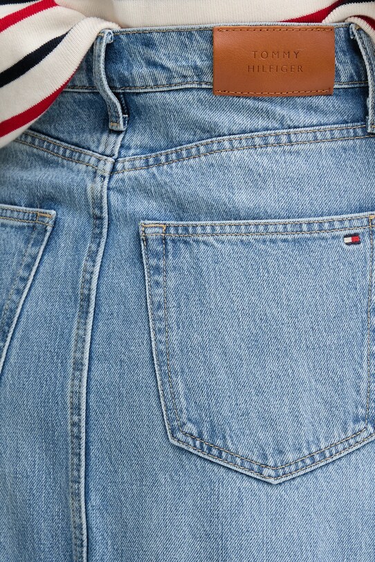 Tommy Hilfiger fustă din denim albastru WW0WW45501