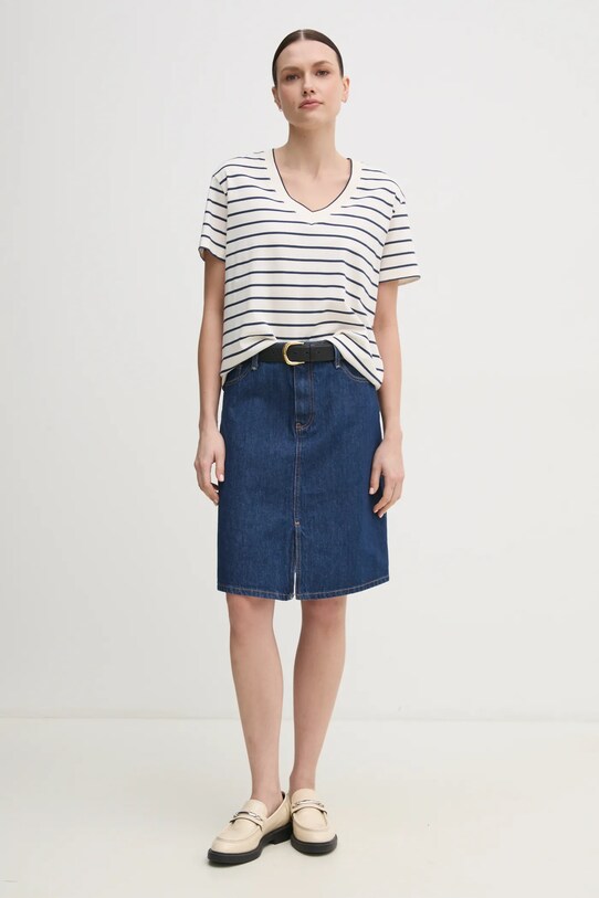 Tommy Hilfiger fusta jeans WW0WW44390 bleumarin SS25
