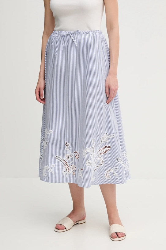 Bavlněná sukně Tommy Hilfiger nášivka modrá WW0WW46168