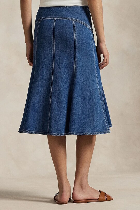 Одежда Хлопковая джинсовая юбка Polo Ralph Lauren 211964731 голубой