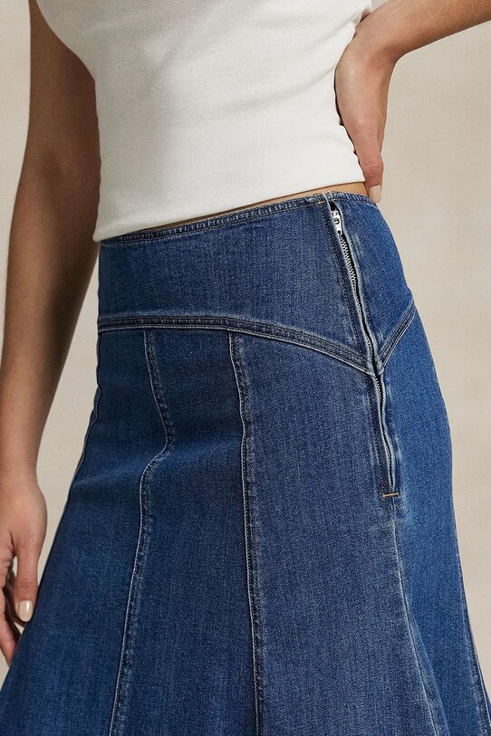 Polo Ralph Lauren spódnica jeansowa bawełniana niebieski 211964731