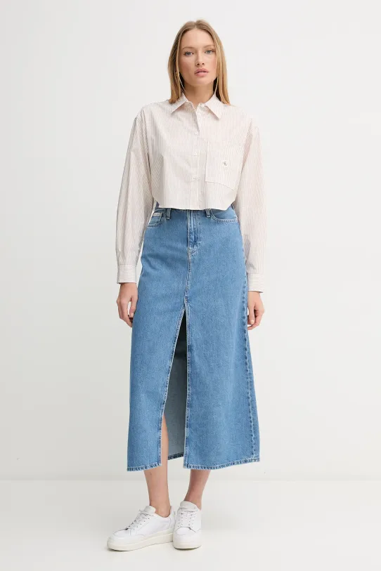 Calvin Klein Jeans spódnica jeansowa J20J225192 niebieski SS25
