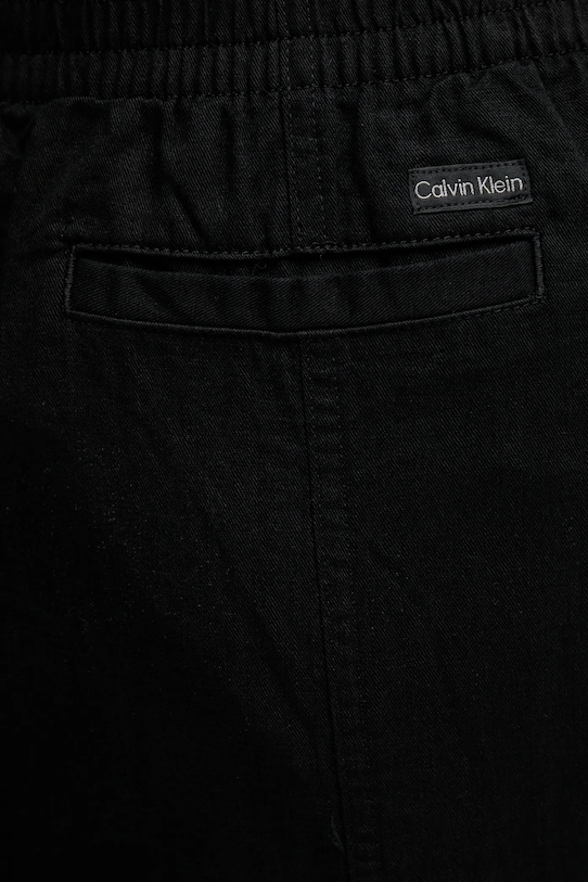 Sukně s příměsí lnu Calvin Klein Jeans černá J20J225327