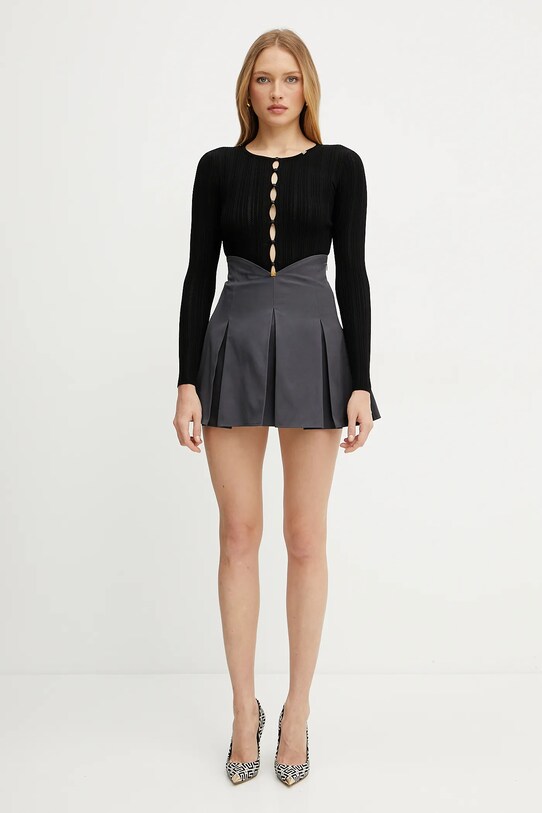 Bavlněná sukně Elisabetta Franchi GO11552E2 šedá SS25