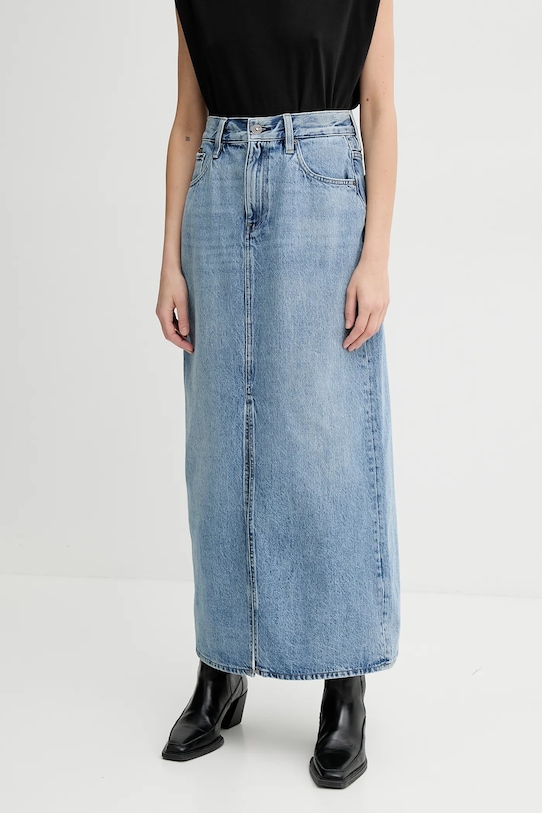 G-Star fustă din denim uni albastru D24385.D788