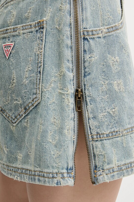 Rifľová sukňa Guess Originals modrá W5GD1L.D5OTA