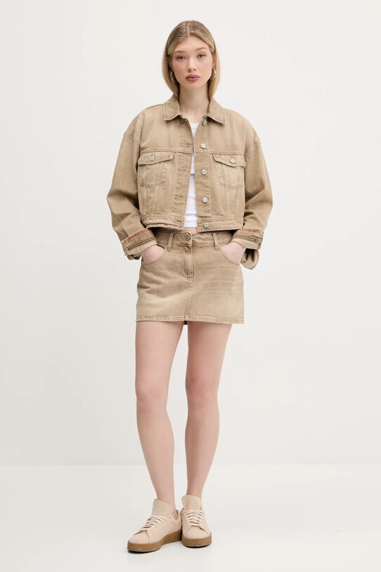 Джинсовая юбка Tommy Jeans DW0DW20134 бежевый SS25