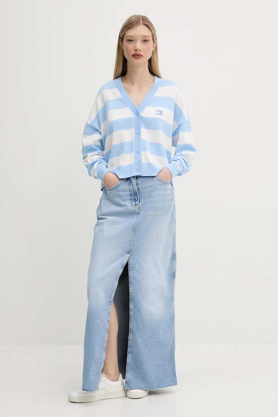 Rifľová sukňa Tommy Jeans DW0DW20581 modrá SS25