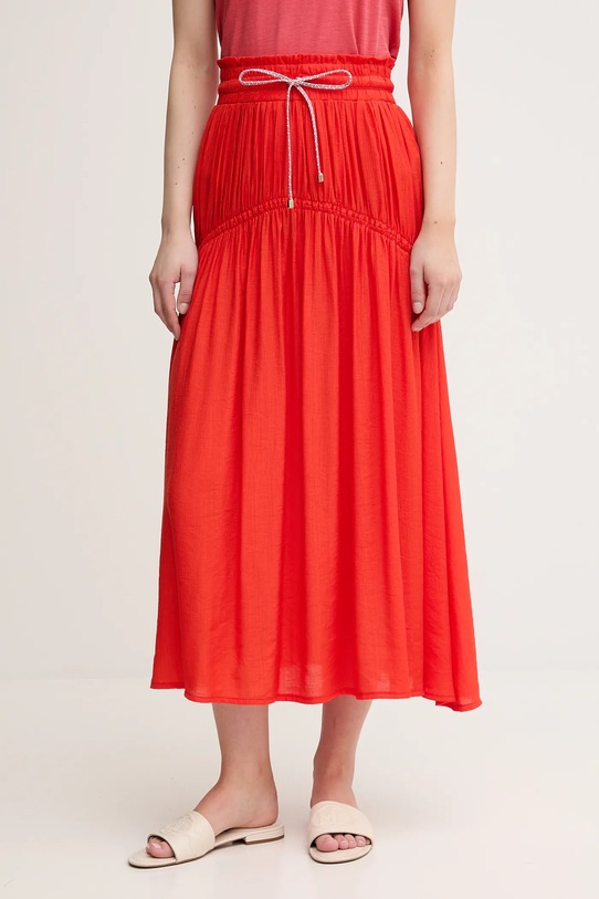 Suknja La Petite Française JOSETTE bez uzorka crvena PFJOSETTE
