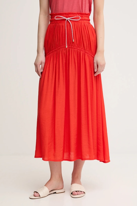 Suknja La Petite Française JOSETTE bez uzorka crvena PFJOSETTE