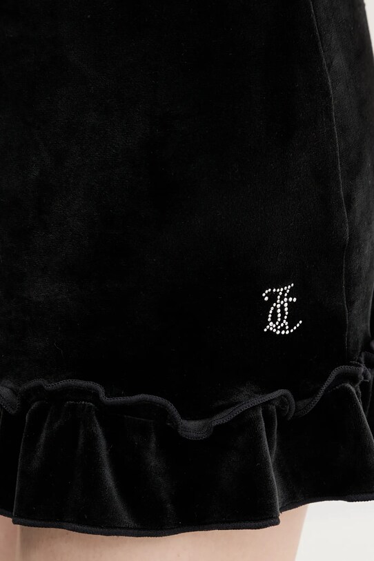 Zamatová sukňa Juicy Couture RUFFLE JCWGS125328 čierna