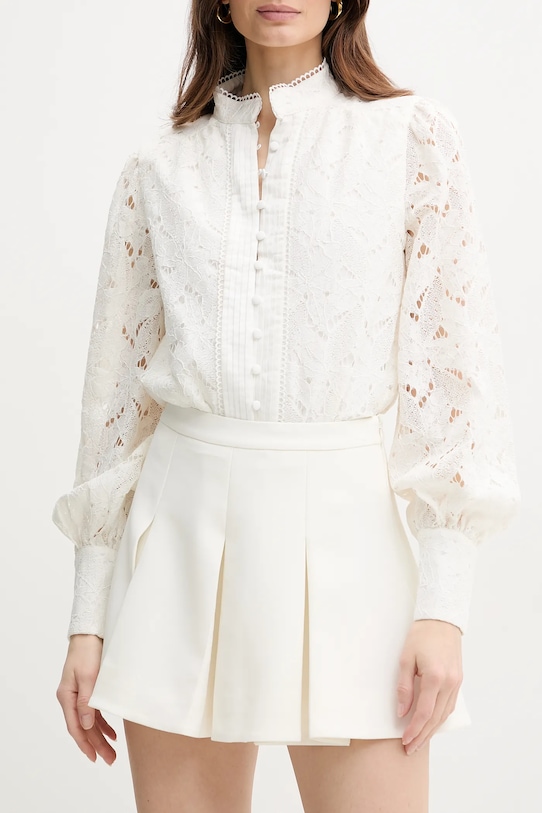 Bardot szorty HELENIA tkanina beżowy 59836PB