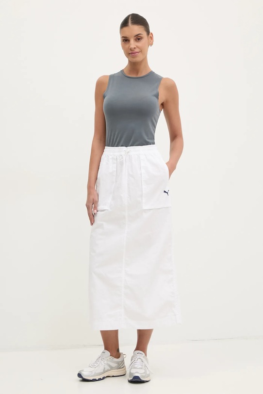 Puma fusta din bumbac 629784 alb SS25