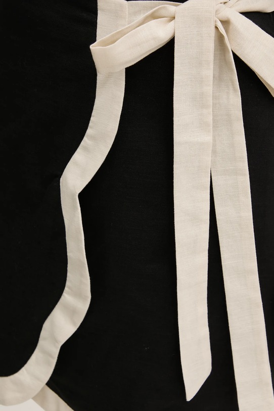 Never Fully Dressed spódnica z domieszką lnu czarny NFDSK641