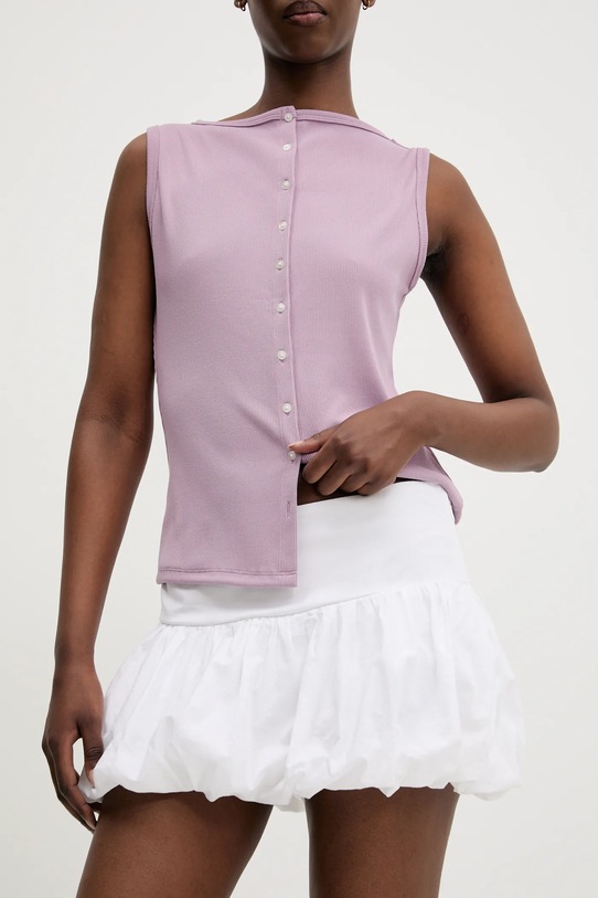 Bavlněná sukně Hollister Co. mini bílá KI343.3139.100