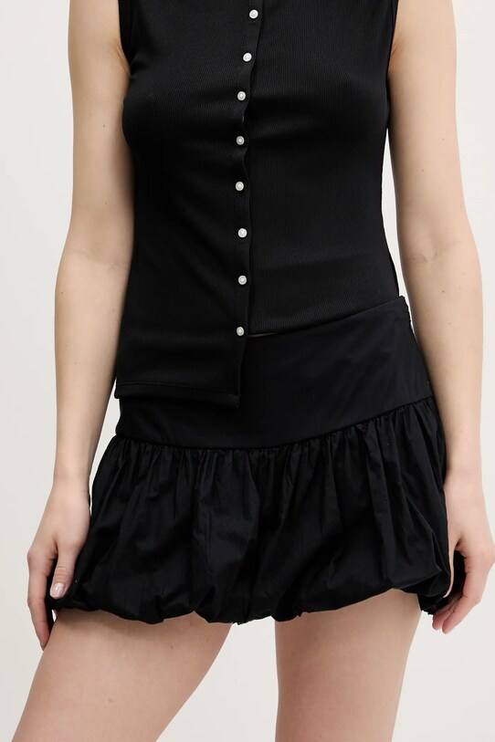 Hollister Co. fustă din bumbac uni negru KI343.3139.900