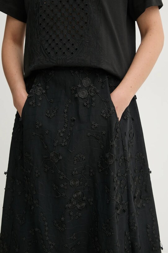 MUNTHE fusta din bumbac FIAMMA negru 251122225125