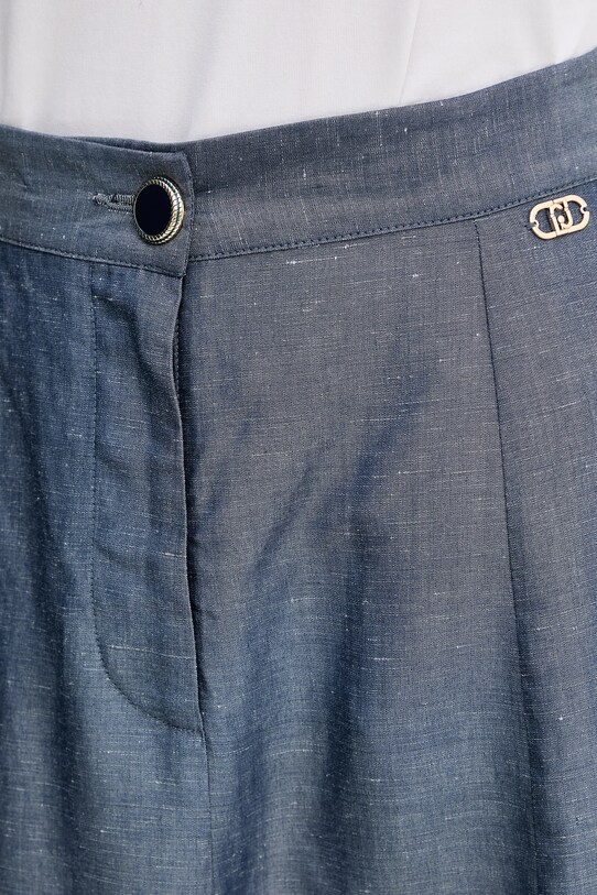 Liu Jo spódnica z domieszką lnu niebieski WA5353.T4818