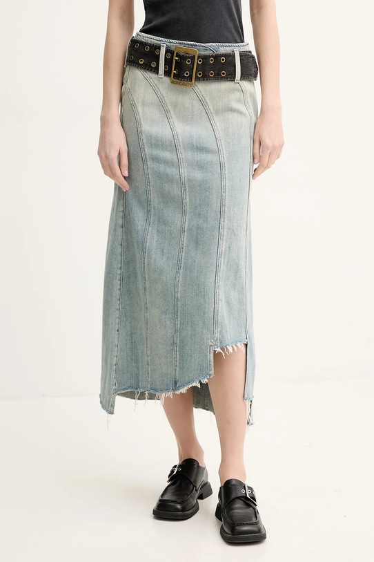 Miss Sixty fustă din bumbac denim uni albastru 6S1KJ58800