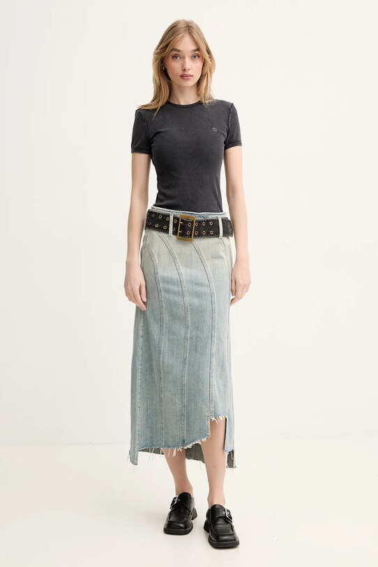Miss Sixty fustă din bumbac denim 6S1KJ58800 albastru SS25