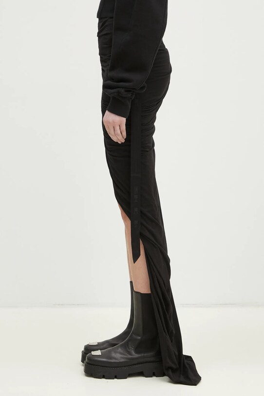 Rick Owens spódnica bawełniana Soft Edfu Skirt Long DS01E3334.BHDB czarny SS25