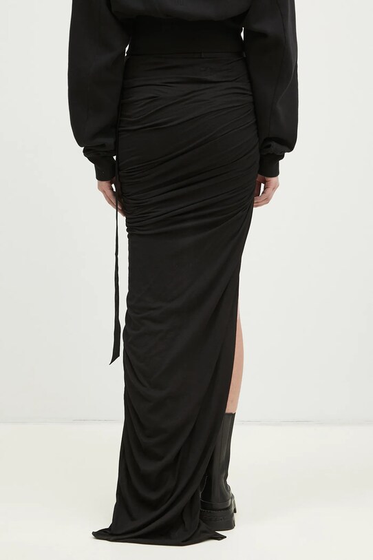 Odzież Rick Owens spódnica bawełniana Soft Edfu Skirt Long DS01E3334.BHDB czarny