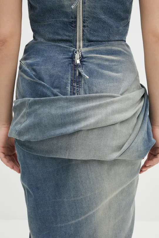 Rick Owens DRKSHDW spódnica jeansowa Low Twist Skirt niebieski DS01E3349.SDWB