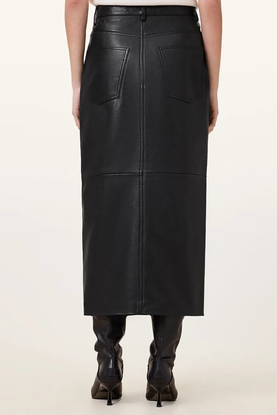 AllSaints spódnica skórzana EDEN W008RC czarny