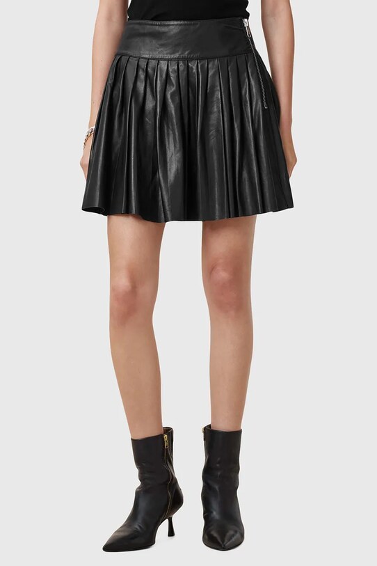 Шкіряна спідниця AllSaints VENA W029RC чорний SS25