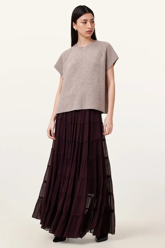 Φούστα AllSaints EVA casual μπορντό W061RC