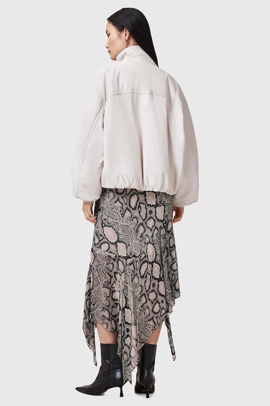 Юбка с примесью шелка AllSaints CASSIE W013RC серый