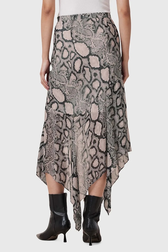 Μεταξωτή φούστα AllSaints CASSIE πολύχρωμο W013RC