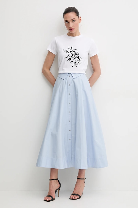 Βαμβακερή φούστα Karl Lagerfeld A2W12005 μπλε SS25