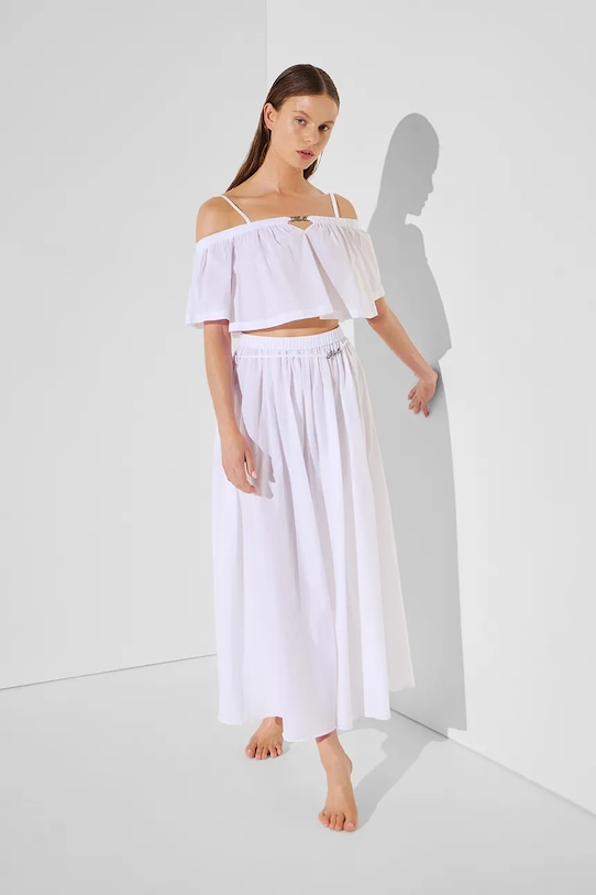 Karl Lagerfeld spódnica bawełniana biały A2W46043