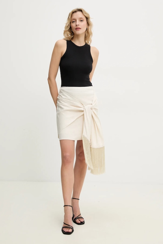 ISABELLE BLANCHE fustă din amestec de in IS25SS.G145.T005 bej SS25
