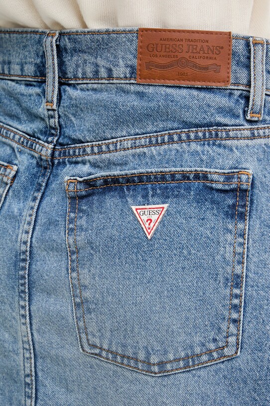 Rifľová sukňa Guess Jeans modrá W5GD0Q.D5M4A