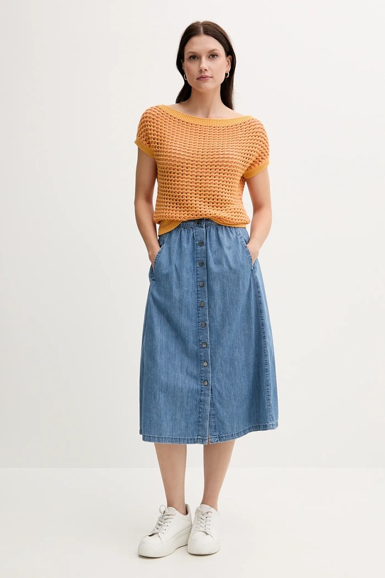 United Colors of Benetton spódnica bawełniana 4KOWD004Q niebieski SS25