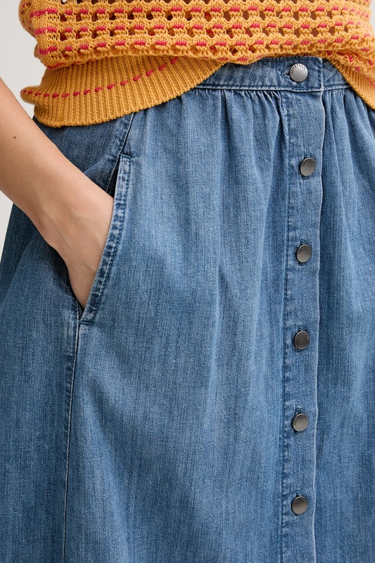 United Colors of Benetton spódnica bawełniana niebieski 4KOWD004Q